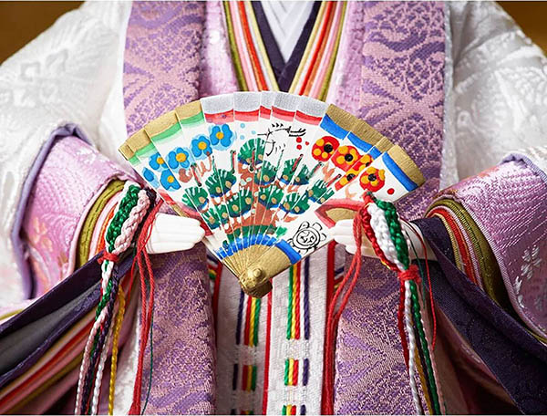 久月　 雛人形　衣裳着 金彩刺繍 三五親王 立親王飾り　詳細画像