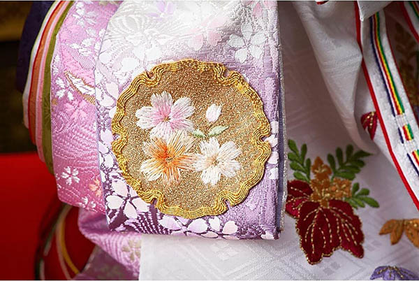 久月　 雛人形　衣裳着 金彩刺繍 三五親王 立親王飾り　詳細画像
