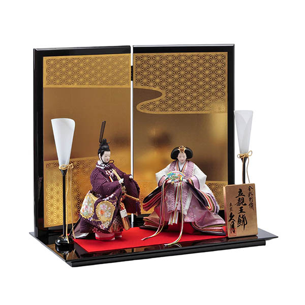 久月　 雛人形　衣裳着 金彩刺繍 三五親王 立親王飾り　詳細画像