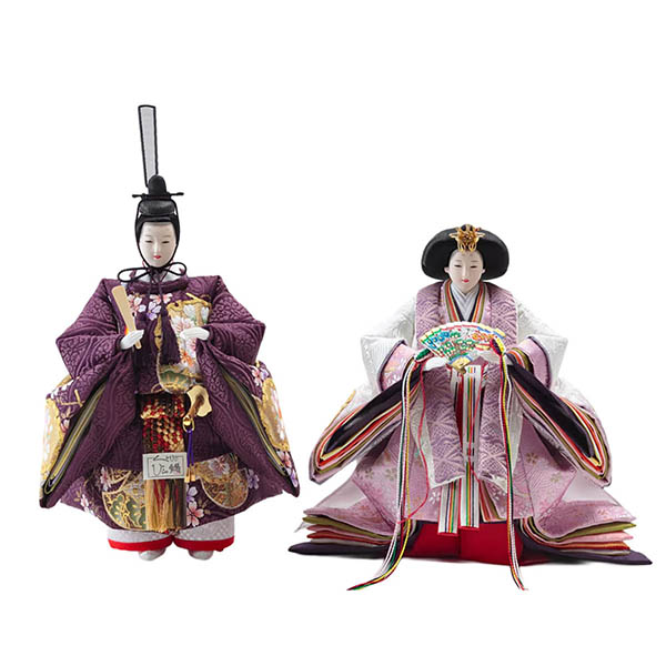 久月　 雛人形　衣裳着 金彩刺繍 三五親王 立親王飾り　詳細画像