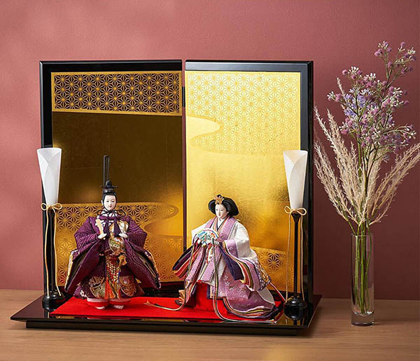 久月　 雛人形　衣裳着 金彩刺繍 三五親王 立親王飾り　詳細画像