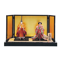 雛人形: 平安光義作 正絹 黄櫨染 衣裳着 京八番親王 立ち雛 立親王飾り 久月監製 【D-71】