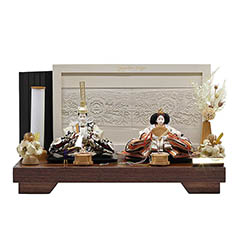 雛人形: 二世光匠作 刺繍 衣裳着 京十二番親王 平飾り kyugetsu tokyo closs【D-46】