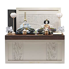 雛人形: 二世光匠作 刺繍 衣裳着 京十二番親王 収納飾り kyugetsu tokyo closs【D-48