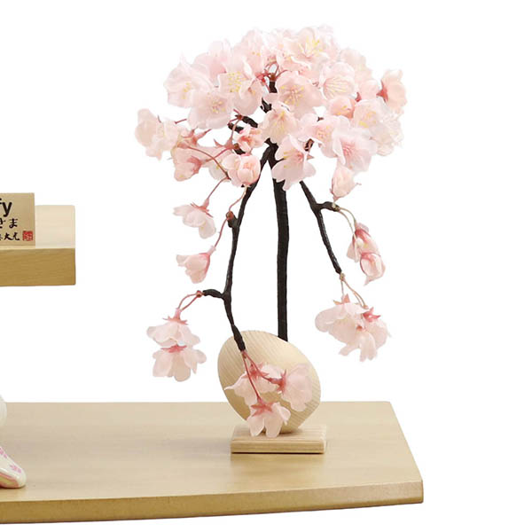 吉徳　 雛人形　miffy  ミッフィー 磁器 ひな人形 うさこ 親王 官女 五人飾り バーチ製 違い棚 LED照明付き 二段飾り　詳細画像