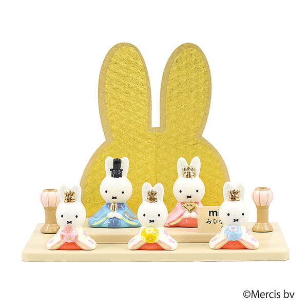 miffy  ミッフィー 磁器 ひな人形 うさこ 親王 官女 五人飾り
