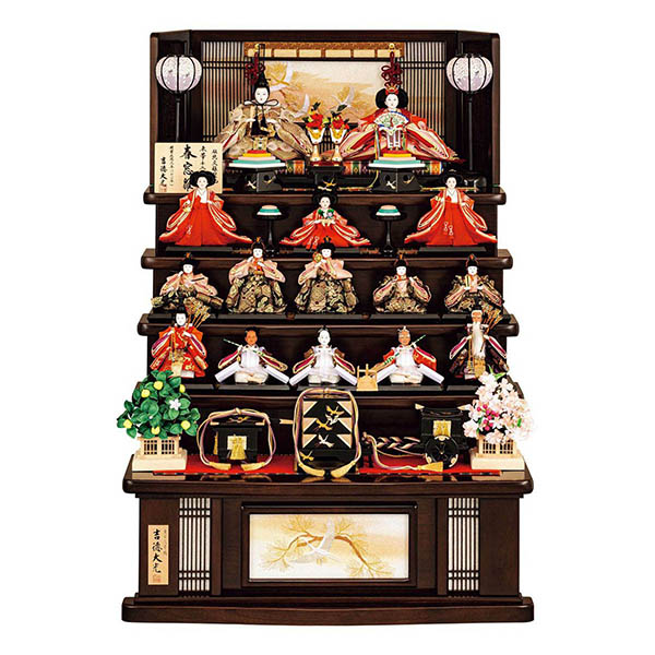 小三五親王 柳 十五人揃い 春窓雛 【600N20362】