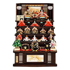 雛人形: 小三五親王 柳 十五人揃い 春窓雛 【600N20362】