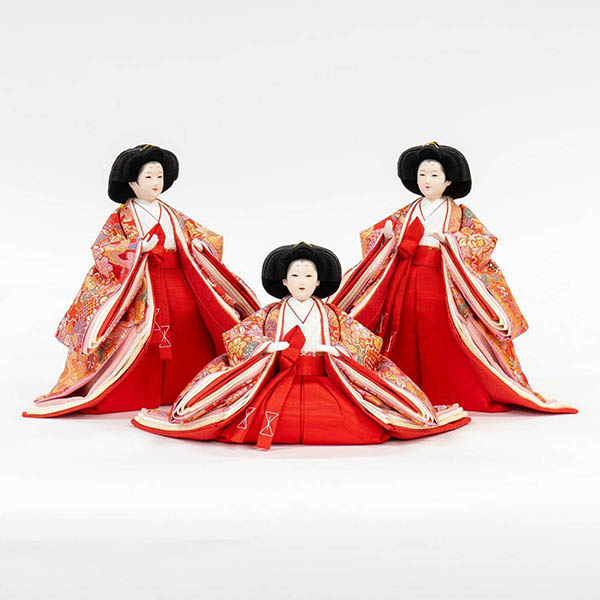 吉徳　 雛人形　正絹 十番親王 三五 十五人揃い 福寿雛 緋毛氈　詳細画像