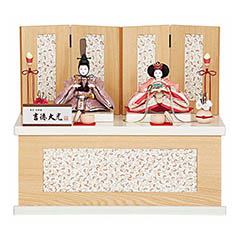 雛人形: 柳親王 白木調 木目 収納箱飾り  【263S50362】