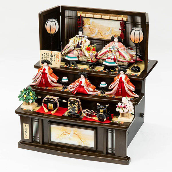 雛人形 吉徳 正絹 京十一番親王 小芥子官女 五人飾り 江都みやび 春窓雛 詳細画像 吉徳 雛人形 正絹 京十一番親王 小芥子官女 五人飾り 江都みやび 春窓雛 詳細画像