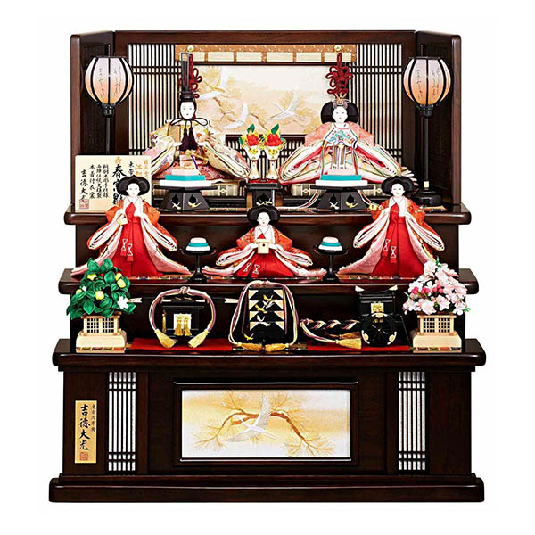 正絹 京十一番親王 小芥子官女 五人飾り 江都みやび 春窓雛 【102D60362】