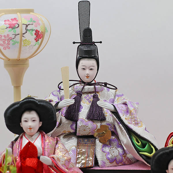 吉徳　 雛人形　ケース入り 小芥子親王 柳官女 五人飾り ガラスケース　詳細画像
