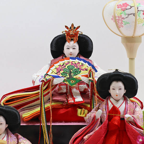 吉徳　 雛人形　ケース入り 小芥子親王 柳官女 五人飾り ガラスケース　詳細画像