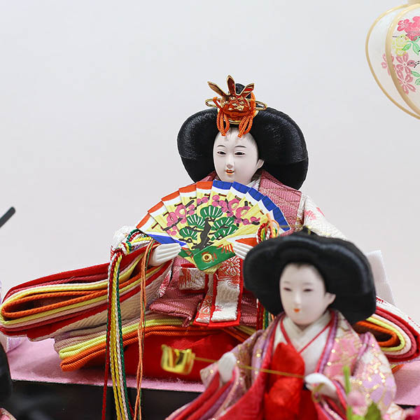 吉徳　 雛人形　ケース入り 小芥子親王 柳官女 五人飾り ガラスケース　詳細画像