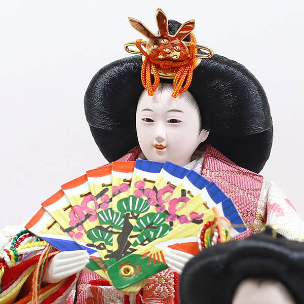 吉徳　 雛人形　ケース入り 小芥子親王 柳官女 五人飾り ガラスケース　詳細画像