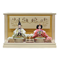 雛人形: 小三五親王 春彩 LEDライト付き アクリルケース飾り 【817K22362】