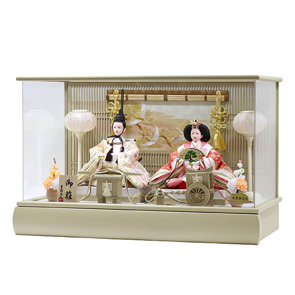 吉徳　 雛人形　モカ塗り アクリルケース入り 小三五 親王飾り　詳細画像