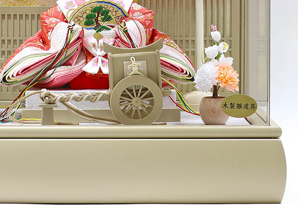 吉徳　 雛人形　モカ塗り アクリルケース入り 小三五 親王飾り　詳細画像