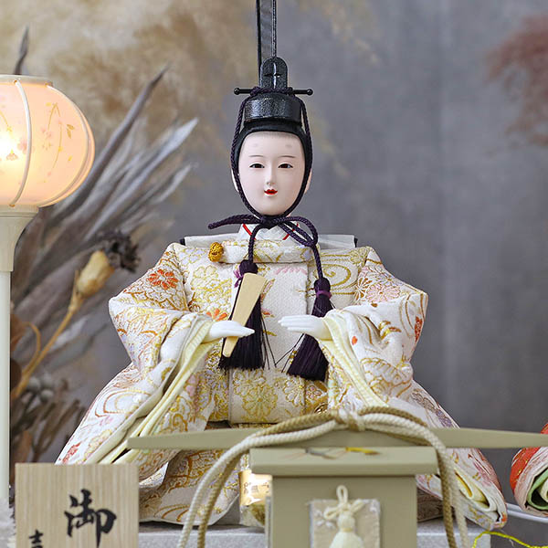 吉徳　 雛人形　モカ塗り アクリルケース入り 小三五 親王飾り　詳細画像