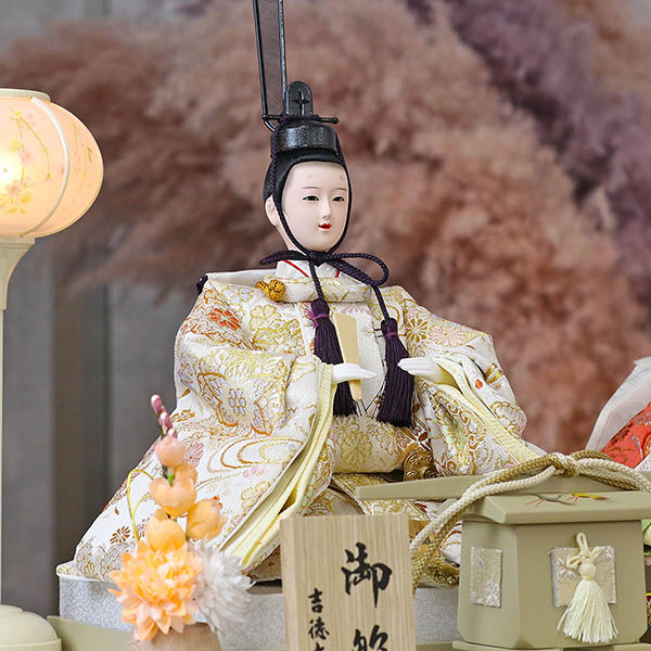吉徳　 雛人形　モカ塗り アクリルケース入り 小三五 親王飾り　詳細画像