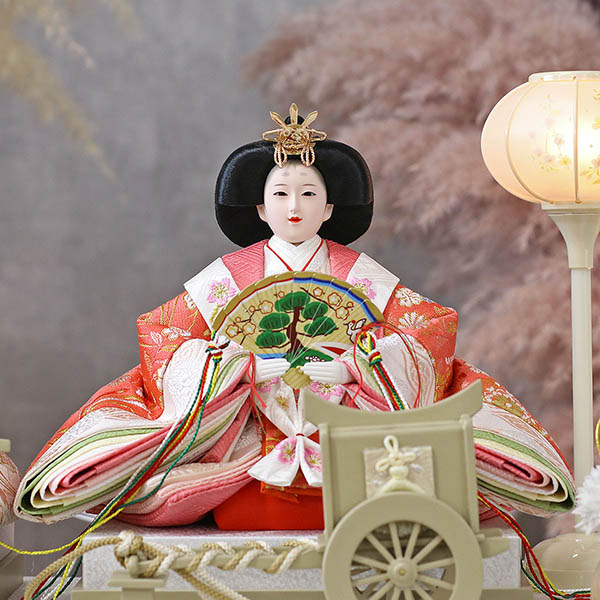 吉徳　 雛人形　モカ塗り アクリルケース入り 小三五 親王飾り　詳細画像