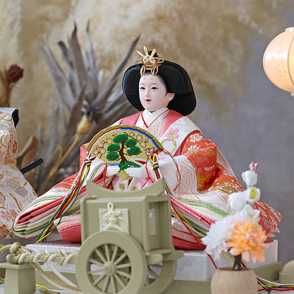 吉徳　 雛人形　モカ塗り アクリルケース入り 小三五 親王飾り　詳細画像