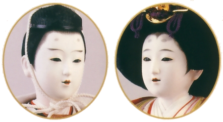 平安清甫作<br>衣裳着 三段飾り 五人揃 正絹有職 九番親王 六寸官女 久月監製
