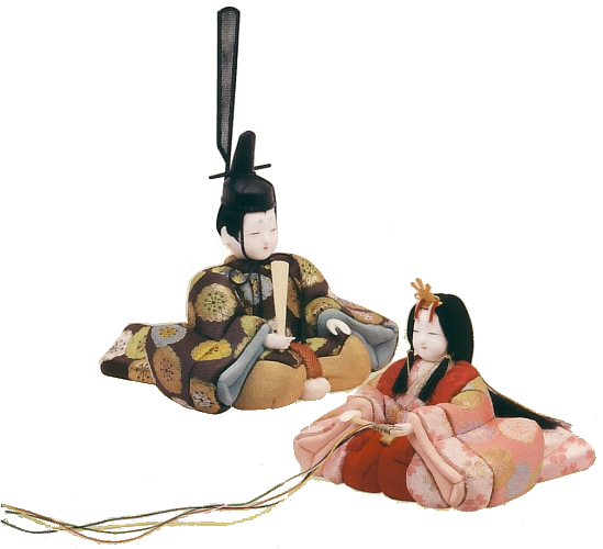 一秀作 京花雛<br>木目込 桐製収納飾台付 五人飾り 久月監製