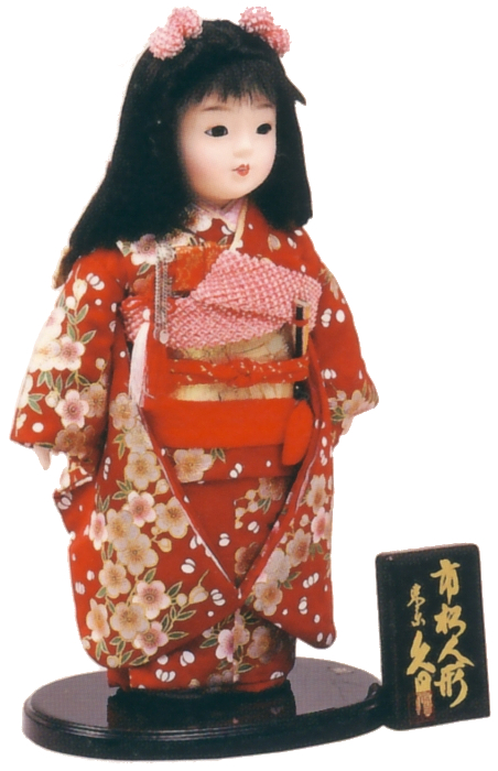 久月 市松人形 金彩友禅