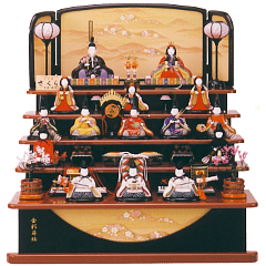 雛人形: 大里 彩作<br>十五人飾り