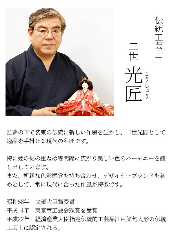 久月　 雛人形　二世光匠作 刺繍 衣裳着 京十二番親王 収納飾り kyugetsu tokyo closs　詳細画像