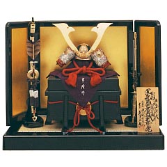早乙女幸隆作　1/3本仕立　鎌倉時代　正絹萌黄縅大鍬形兜　久月監製　桐箱付
