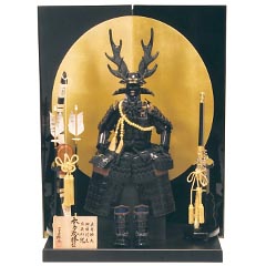 五月人形: 10号　本多忠勝　オルゴール　黒色付