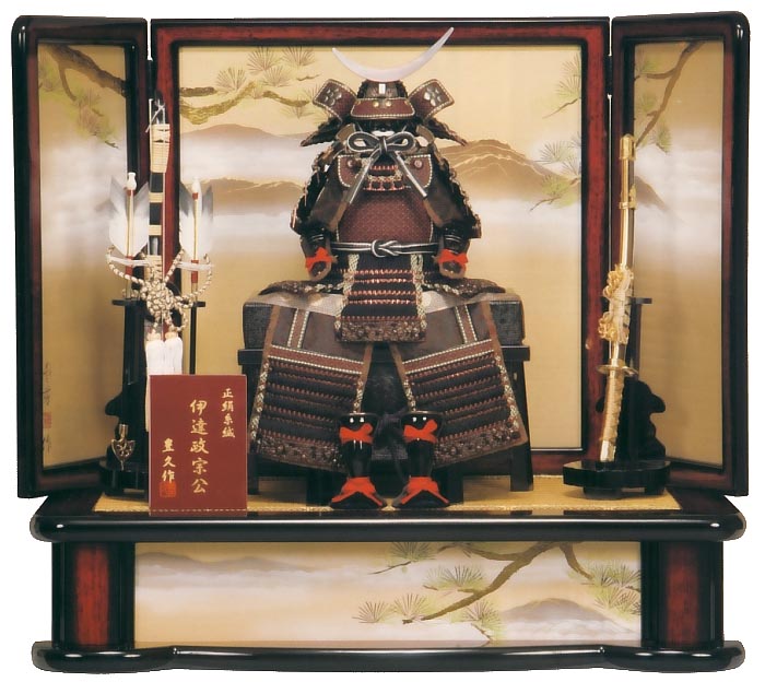 6号　銅色　伊達政宗　オルゴール　黒色付