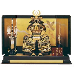 五月人形: 6号　徳川家康　オルゴール　黒色付