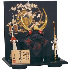 五月人形: 三分の一　黒田長政　オルゴール　黒色付