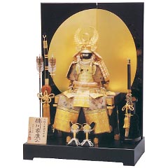 五月人形: 12号　黄金徳川　オルゴール　黒色付
