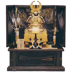 五月人形: 10号　黄金徳川　オルゴール　黒色付