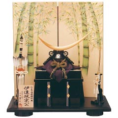 五月人形: 16号　男前伊達　オルゴール　黒色付