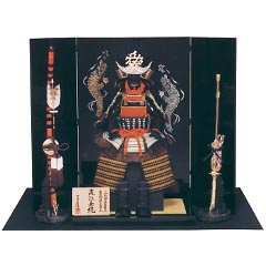 五月人形: 10号　直江兼続　オルゴール　黒色付