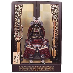 五月人形: 鎧10号二曲屏風床飾り