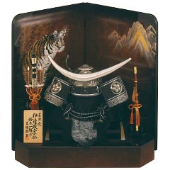 五月人形: 着用25号二曲屏風床飾り