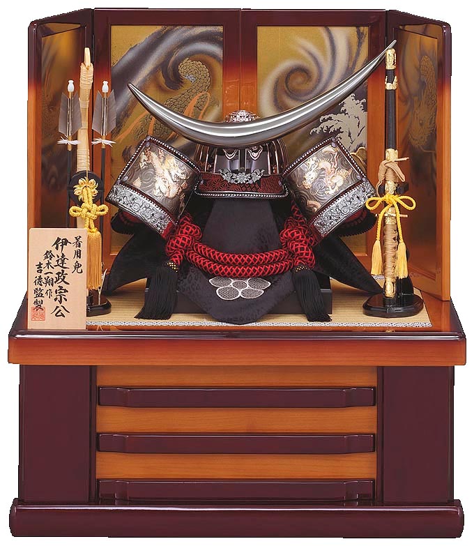 伊達政宗公 着用兜25号収納箱飾り