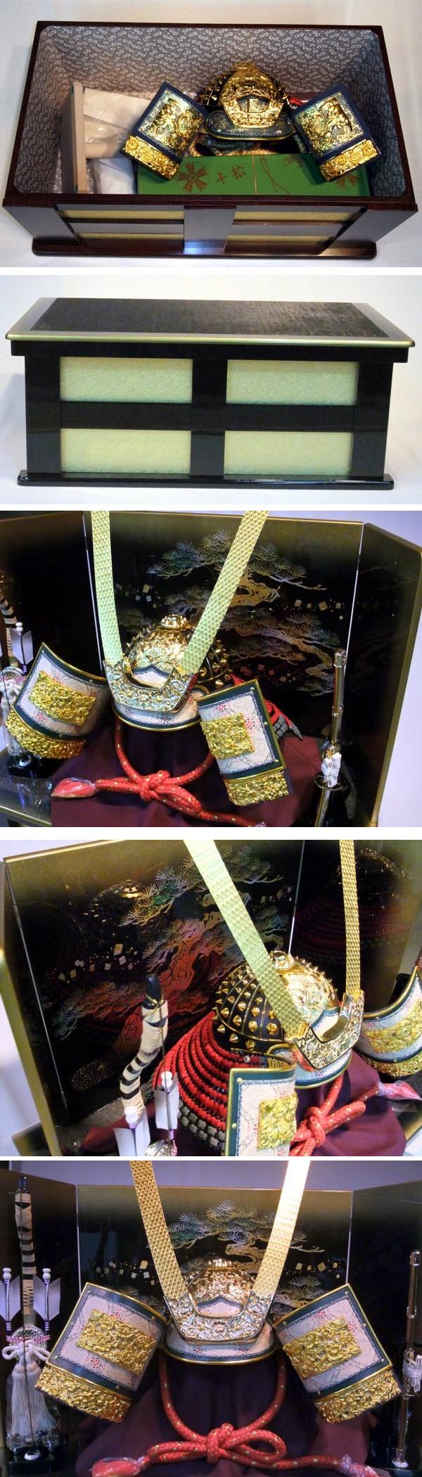 着用兜　五月人形　収納箱飾り　30号長鍬形着用兜セット　30着用兜収納箱飾り