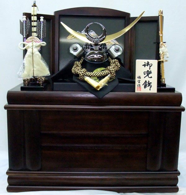 五月人形　上杉兜収納箱飾り　収納セット　号収納箱飾り