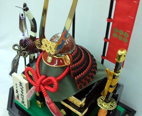 久月作　武将飾り　久月五月人形　真田幸村　10号　兜ケース飾り