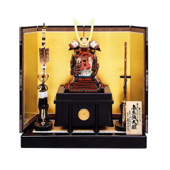 五月人形: 早乙女幸隆作　久月監製　1/4本仕立　鎌倉時代後期　正絹赤糸縅大鎧