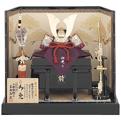 五月人形: 鑚穂作 和紙小札1/3兜床飾り