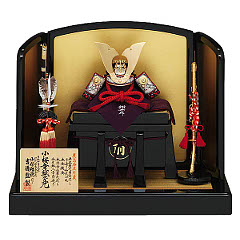 五月人形: 鑚穂作　和紙小札1/4兜床飾り　【536-359】